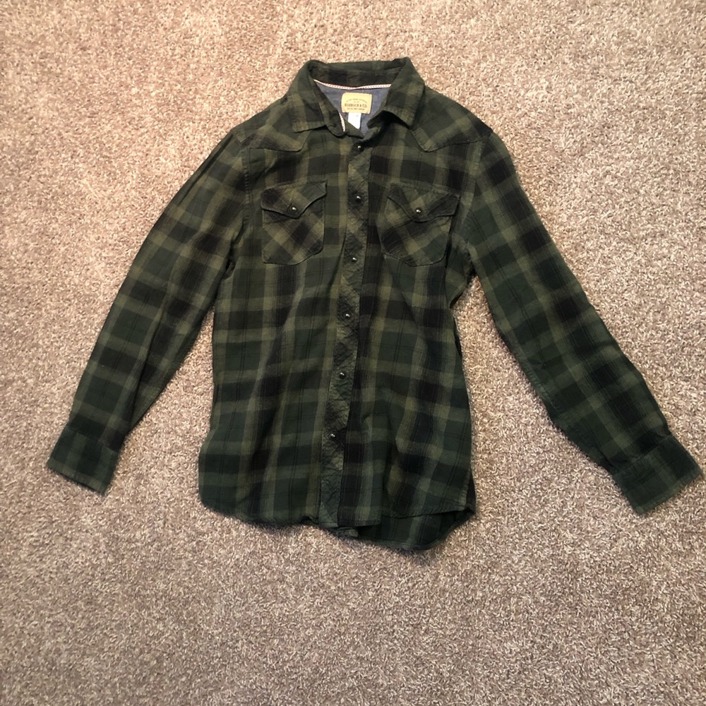 Roebuck & Co Green Snap Flannel